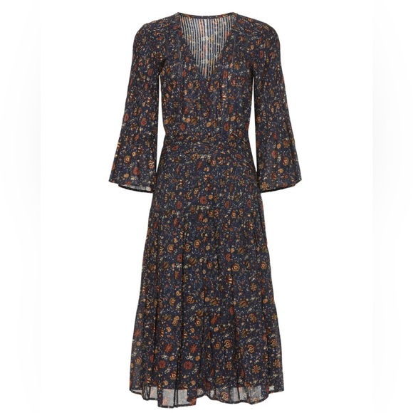 NEW Veronica Beard Shireen Pleated Floral Midi-Dress - Picture 17 of 17